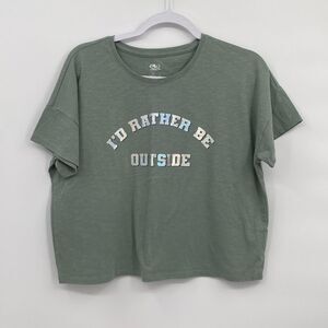 Athletic Works I'd Rather Be Outside T-shirt Oversized Raglan Sleeve Cropped XL